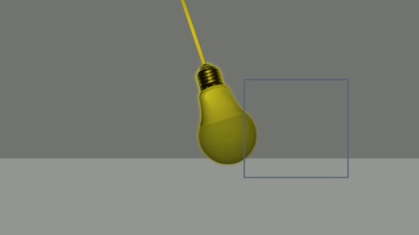 Animation Hanging Swaying Light Bulb Text Everything Begins Idea — Stock Video