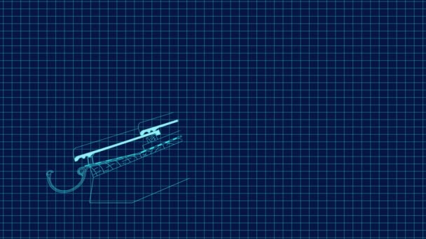 Animacja Ukazująca Techniczny Rysunek Projektu Dachu Rysowanego Dużą Szczegółowością Gotowym — Wideo stockowe