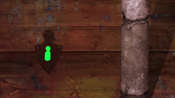 Animación Key Hole Con Pantalla Verde Desde Exterior — Vídeo de stock