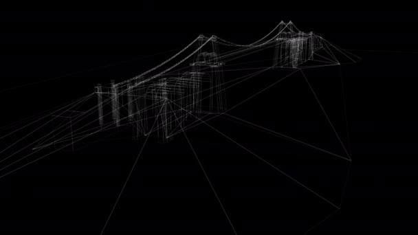 4K背景黑色桥的3D动画 — 图库视频影像