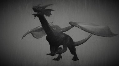 Mitoloji yaratığı Drago 'nun 3D çizimi