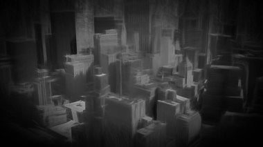 Şehir başlığının 3d illüstrasyonu