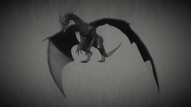 Mitoloji yaratığı Drago 'nun 3D çizimi