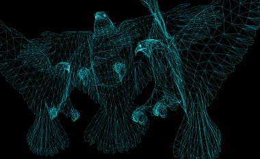 İzole edilmiş Low Poly grafik tasarımı