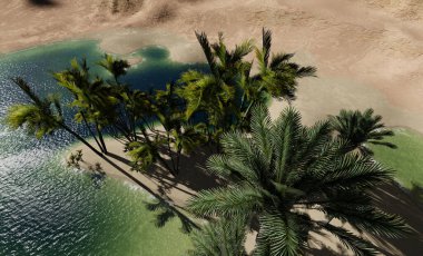 3D görüntüleme - Oasis in the Deser