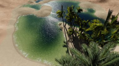 3D görüntüleme - Oasis in the Deser