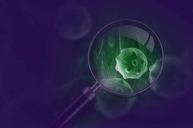 İnsan vücudundaki kanser hücrelerinin dijital 3D çizimi