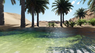 3D görüntüleme - Oasis in the Deser