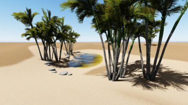 3D görüntüleme - Oasis in the Deser