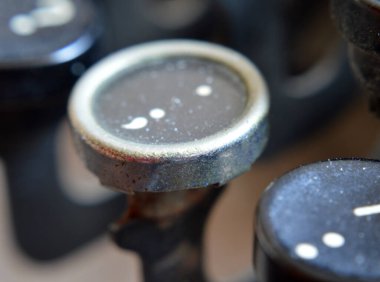 Vintage makine yazarak yazarak eski daktilo makinesi detay.