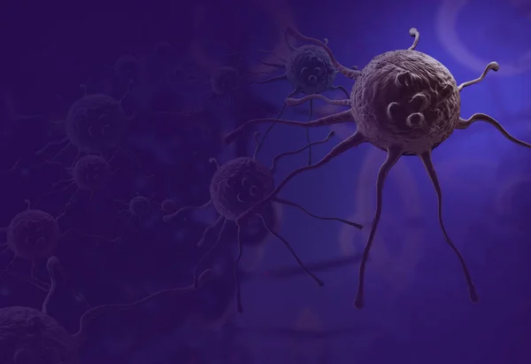 Digital 3d illustration of cancer cells in human bod