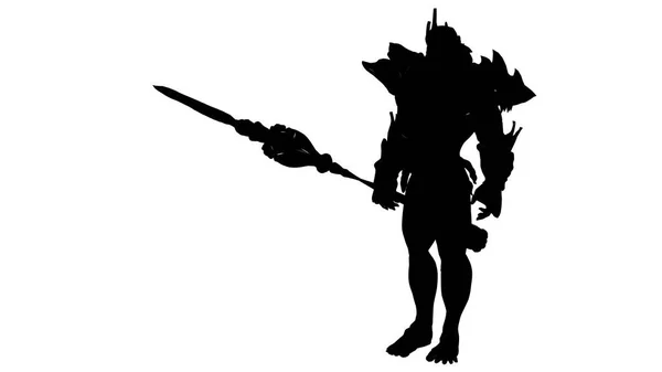 Illustration Neptune Silhouett — Stock Photo, Image