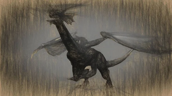 Illustration Créature Mythologique Drago — Photo