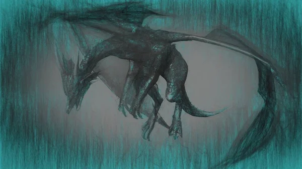Απεικόνιση Της Μυθολογίας Πλάσμα Drago — Φωτογραφία Αρχείου