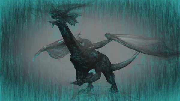 Ilustracja Mitologii Stworzenia Drago — Zdjęcie stockowe