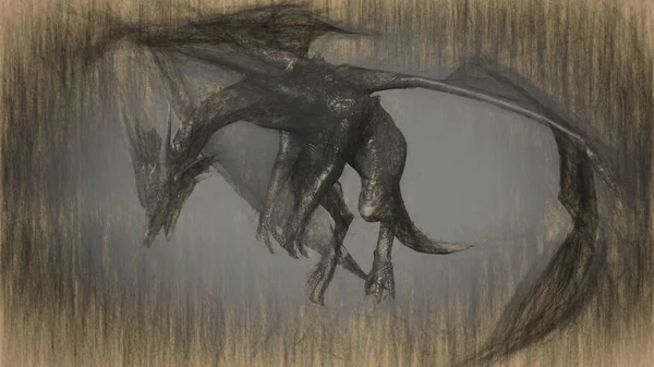 Ilustrace Mytologie Stvoření Drago — Stock fotografie