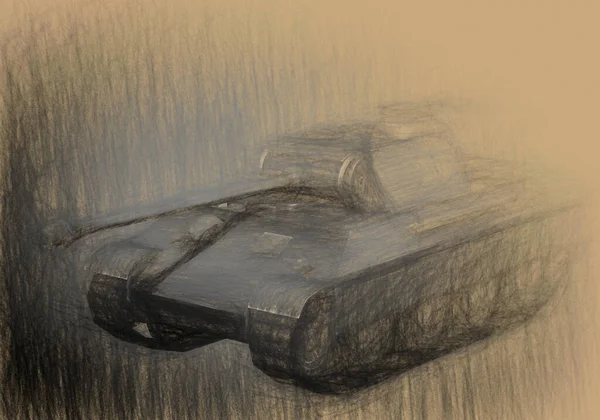軍用戦車の3Dイラスト — ストック写真