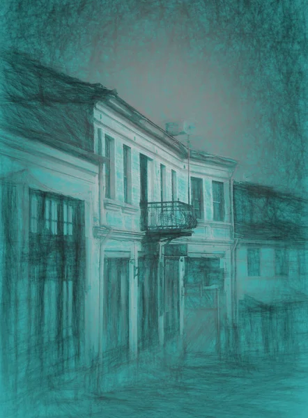 Illustration Olt Town House — Stock Photo, Image