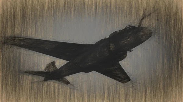 Illustration Des Flugzeugs Auf Strukturiertem Papier — Stockfoto