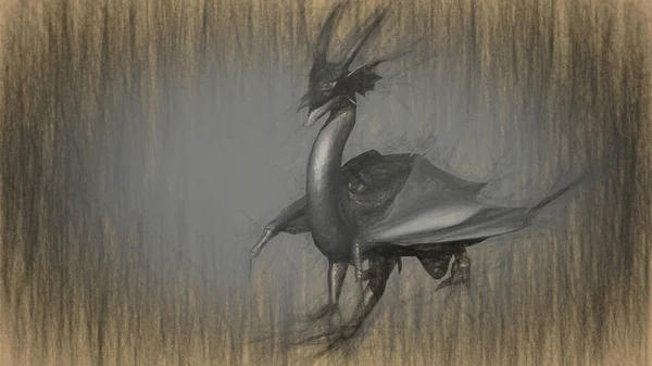 神話の生き物ドラゴのイラスト — ストック写真