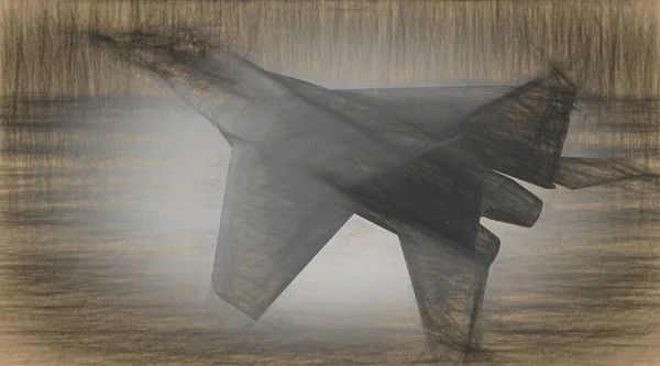 質感の紙に飛行機の3Dイラスト — ストック写真