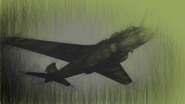 Ilustracja Samolotu Papierze Teksturowanym — Zdjęcie stockowe
