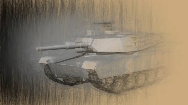 Ilustración Tanque Militar —  Fotos de Stock