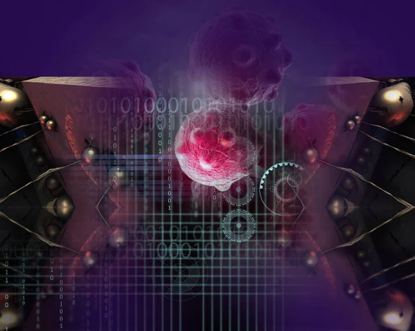3D渲染 未来癌症细胞 — 图库照片