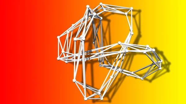 Torus Düğümünün Kablo Çerçeve Modeli Renderin — Stok fotoğraf