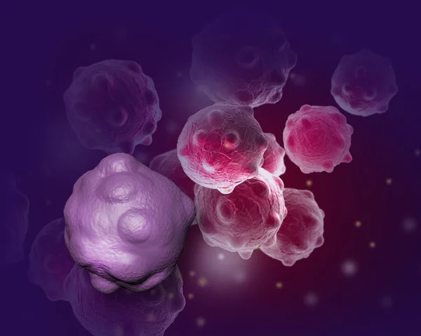Цифровая Иллюстрация Раковых Клеток Теле Человека — стоковое фото