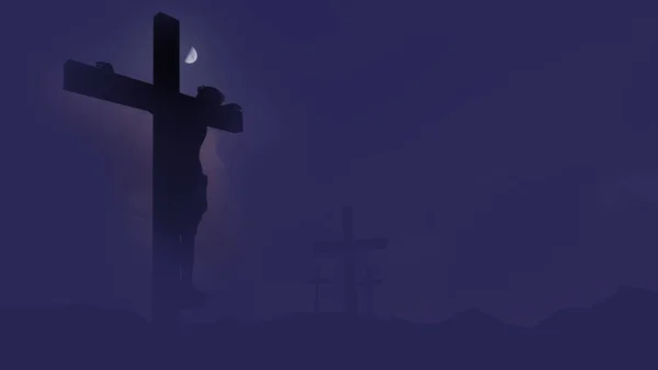Representación Cruz Noche — Foto de Stock