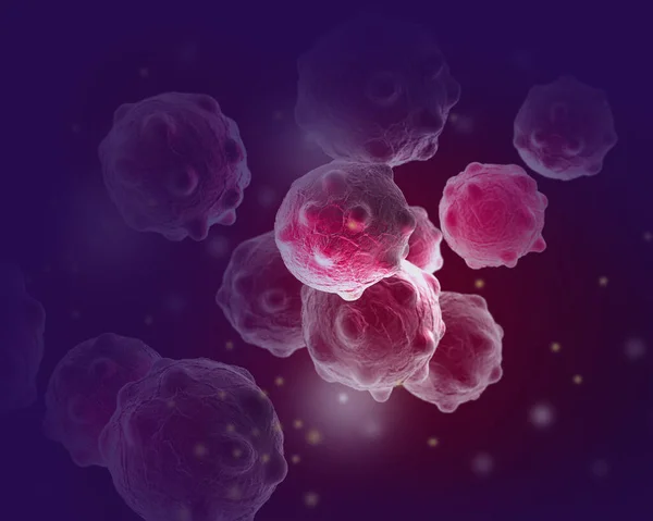 Nsan Vücudundaki Kanser Hücrelerinin Dijital Çizimi — Stok fotoğraf