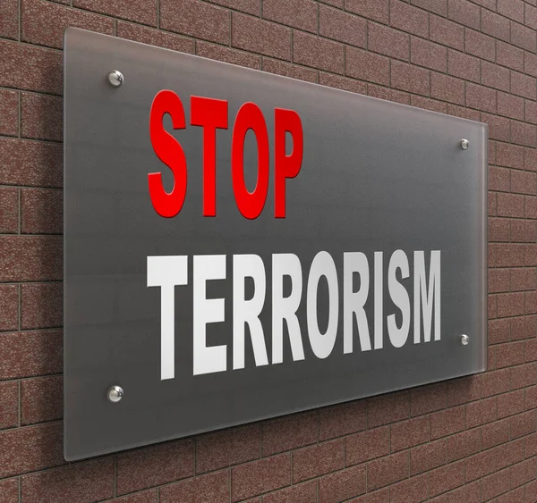 Render Signo Creativo Con Palabras Stop Terroris — Foto de Stock