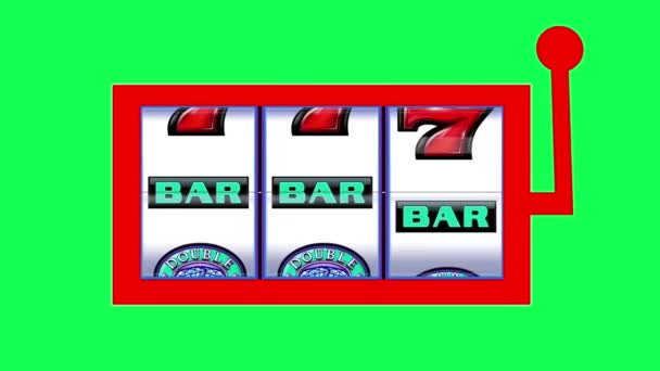 Slot Machine Winnende Animatie Groen Scherm — Stockvideo