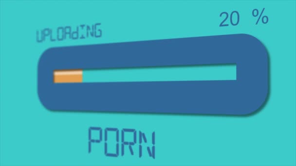 Animación Subir Porno Barra Progreso Con Número Por Ciento — Vídeo de stock