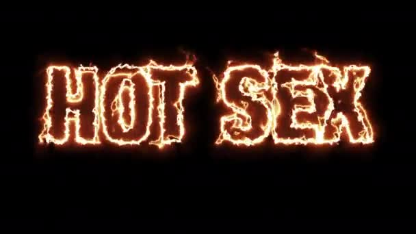 Hot Sex 불타는 단어의 애니메이션 — 비디오