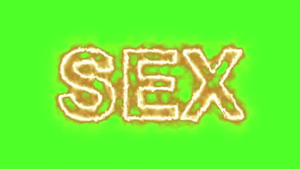 火の上で燃える言葉Sexのテキストアニメーション — ストック動画