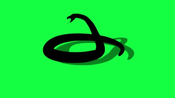 Silhouette Animée Serpent Python Avec Fond Vert — Video