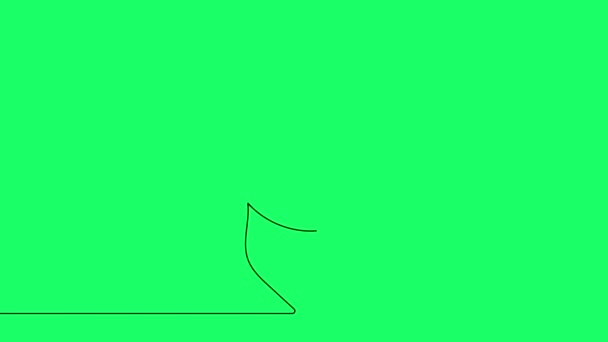 Önrajz animáció folyamatos egy vonal rajz elszigetelt vektor objektum - ló zöld képernyőn