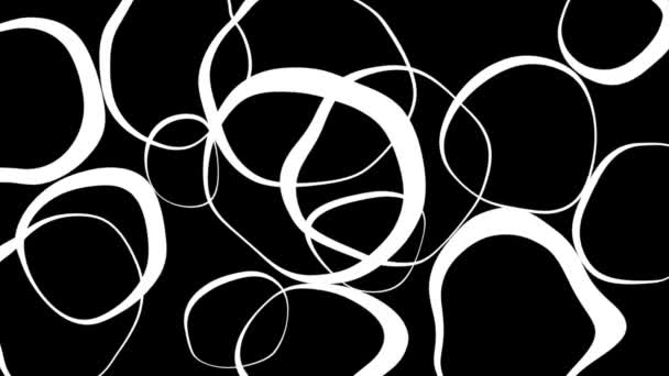 极小运动艺术 黑色背景下的白色液体形状动画 — 图库视频影像