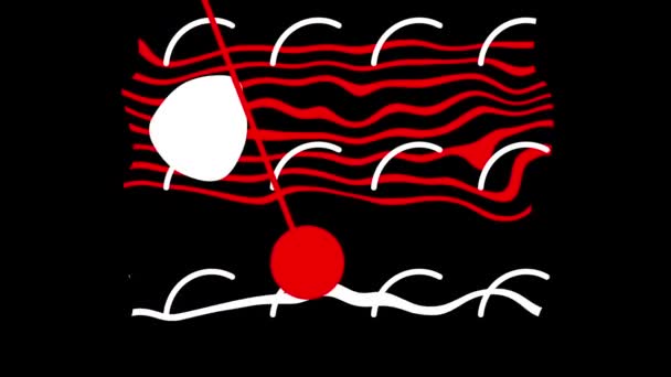 Анімація Маятника Композиції Чорного Фону Мінімального Стилю — стокове відео