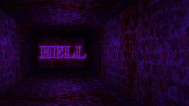 Interior Místico Oscuro Pasillo Vacío Túnel Una Casa Abandonada Oscuro — Vídeo de stock