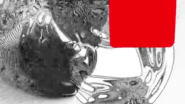 液体を背景に最小限のアート モーション スタイルで赤と黒の四角形のアニメーション — ストック動画