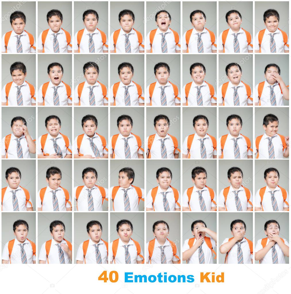 Emotional portraits of Asian kid