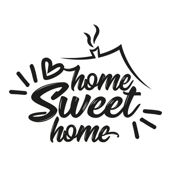Home Sweet Home Typography Poster Handmade Lettering Print Vector Vintage — Stock Vector