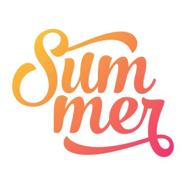 Yaz - tatil harfler, el yazısı vektör tipografi. Beyaz arka plan üzerinde izole hat tasarım.