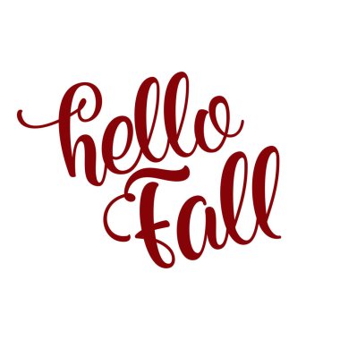 Sonbahar yazı metin Merhaba. El vektör çizim çekilmiş. Sonbahar renk poster. 