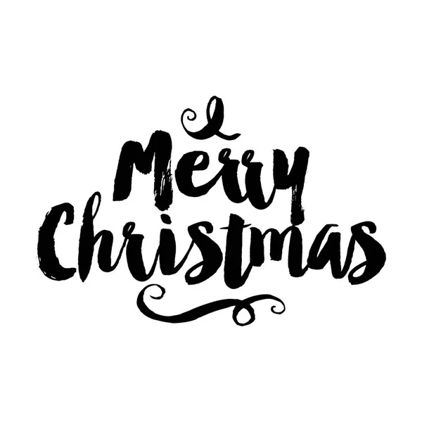 Boldog Karácsonyt Művészi Kifejezés Karácsonyra Kézzel Rajzolt Betűkkel Karácsonyi Üdvözlet — Stock Vector
