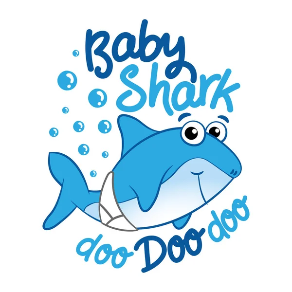 Baby Shark Shirts Hoodie Tank Geschenken Vector Illustratie Tekst Voor — Stockvector