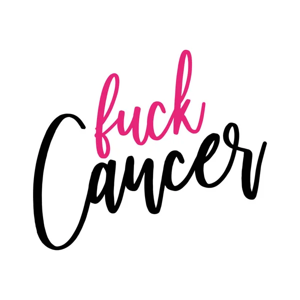 Fuck Cancer Câncer Mama Mão Desenhada Cancro Mama Consciência Mês — Vetor de Stock